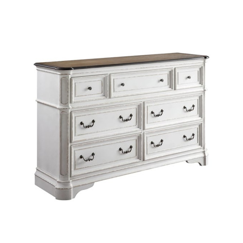 Acme Furniture Florian Antique White Oak Dresser And Mirror