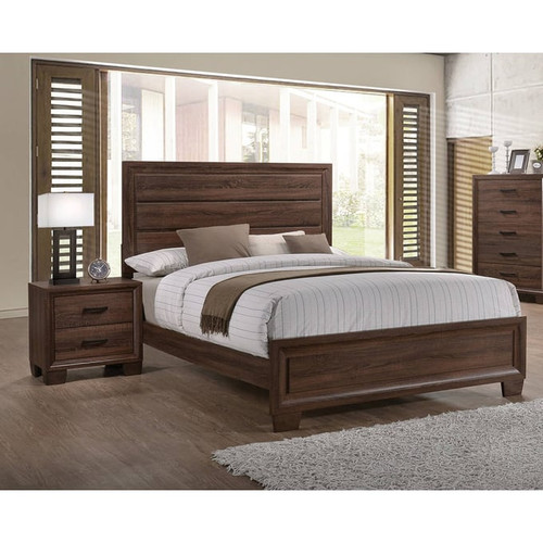 Coaster Furniture Brandon Medium Warm Brown 2pc King Panel Bedroom Set