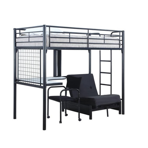 Coaster Furniture Jenner Black Twin Loft Bed with Pad