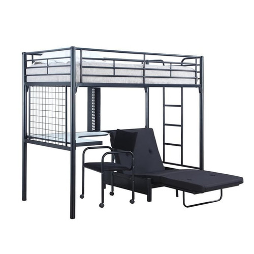 Coaster Furniture Jenner Black Twin Loft Bed with Pad