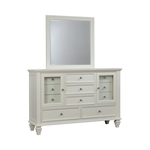 Coaster Furniture Sandy Beach Cream White Dresser and Mirror