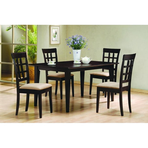 Coaster Furniture Gabriel Cappuccino Beige Wood 5pc Dining Room Set