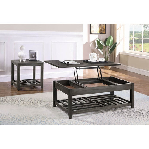 Coaster Furniture Cliffview Grey 3pc Coffee Table Set