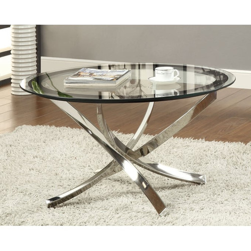 Coaster Furniture Brooke Chrome Black 3pc Coffee Table Set