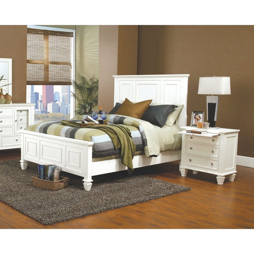 Coaster Furniture Sandy Beach Cream White 4pc Bedroom Set with Queen Bed