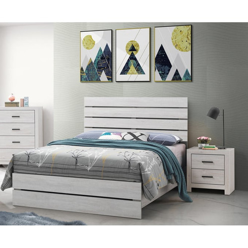 Coaster Furniture Brantford Coastal White 2pc Queen Panel Bedroom Set