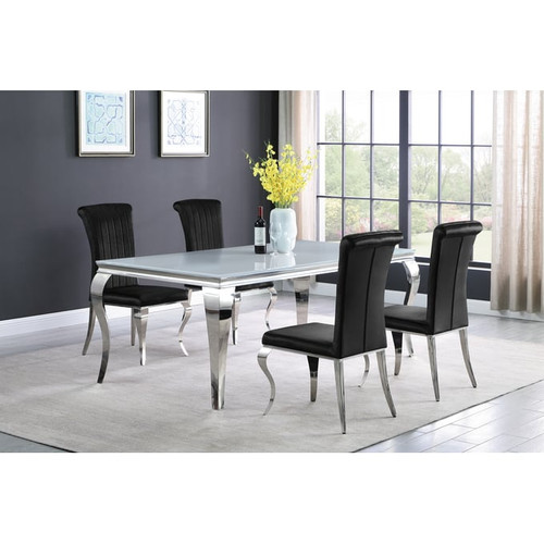 Coaster Furniture Carone White Black 5pc Rectangular Dining Room Set