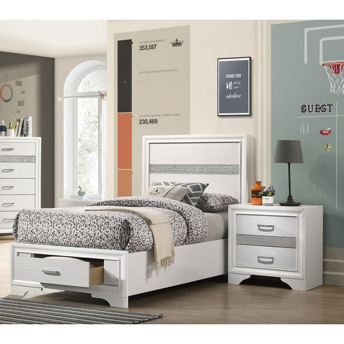 Coaster Furniture Miranda White 4pc Bedroom Set With Twin Bed