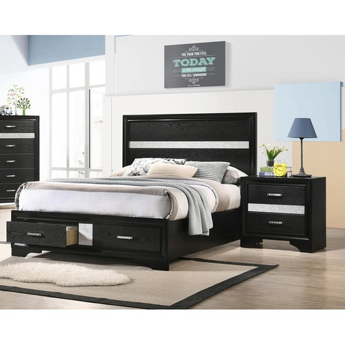 Coaster Furniture Miranda Black 2pc Bedroom Set With Full Bed