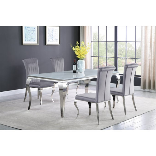 Coaster Furniture Carone White Grey 5pc Rectangular Dining Room Set