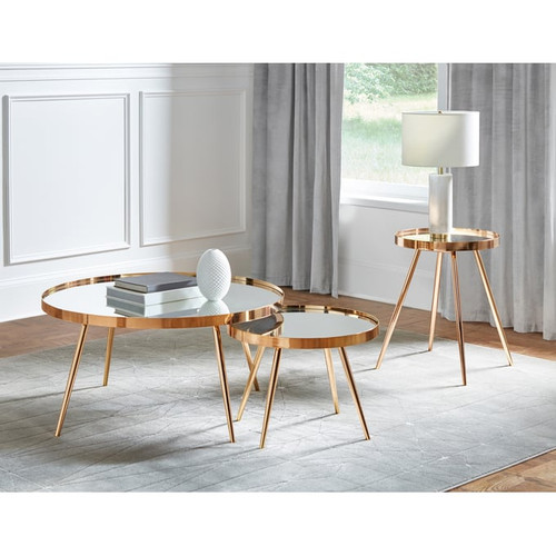 Coaster Furniture Kaelyn Gold 3pc Nesting Coffee Table Set