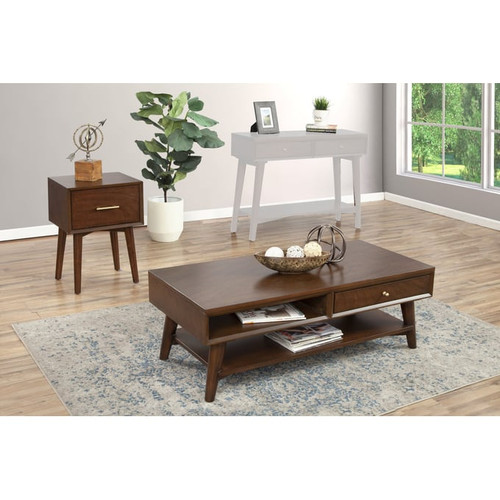 Alpine Furniture Flynn Walnut 3pc Coffee Table Set