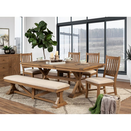 Alpine Furniture Arlo Natural Beige 6pc Dining Room Set