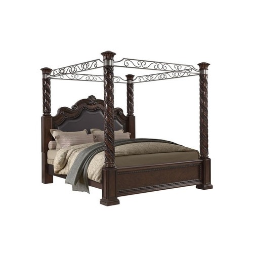 Bernards Coventry Mahogany 4pc Bedroom Set With King Canopy Bed