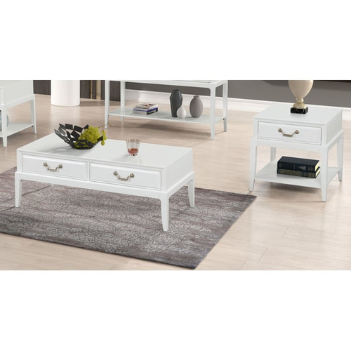 Bernards Renascence White 3pc Coffee Table Set