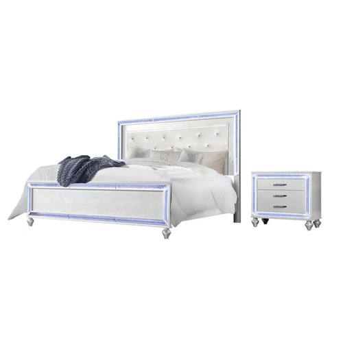 Bella Esprit Reve Belle White 2pc Bedroom Set with King Bed