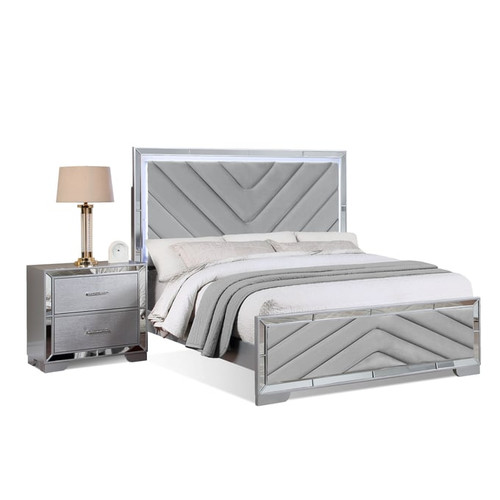 Bella Esprit Celina Silver 2pc Bedroom Set with Queen Bed