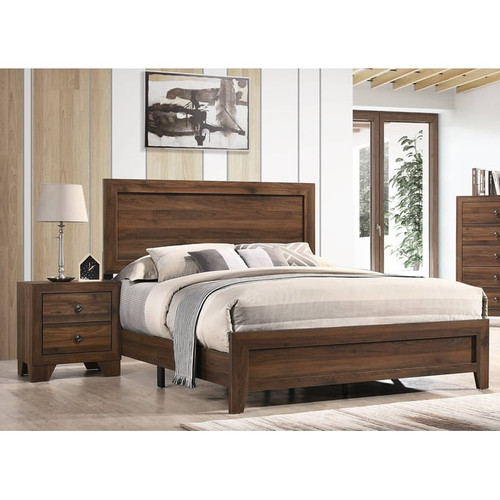 Crown Mark Millie Brown Cherry 4pc Bedroom Set With King Bed