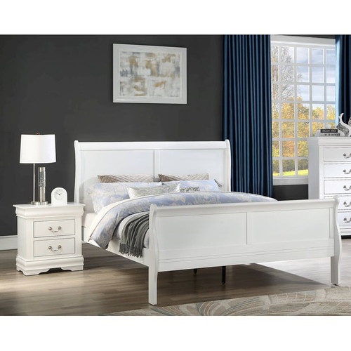 Crown Mark Louis Philip White 4pc Bedroom Set With King Bed