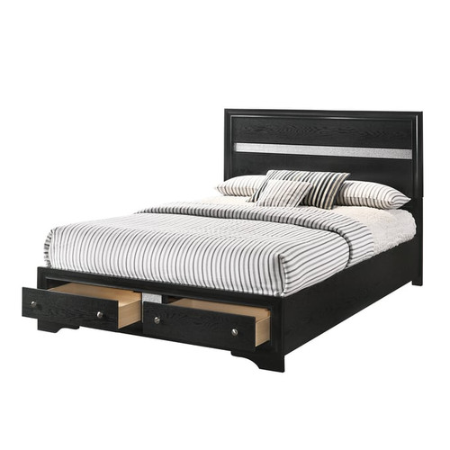 Crown Mark Regata Black King Storage Bed