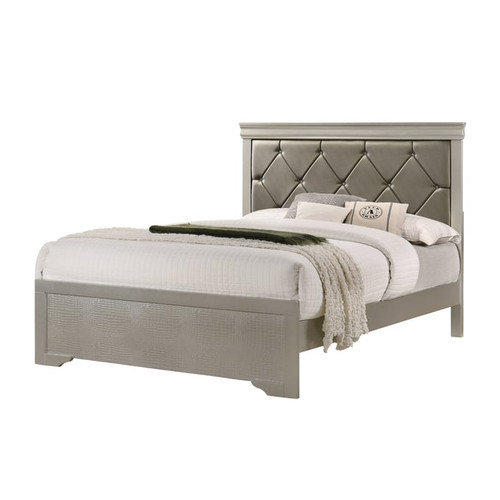 Crown Mark Amalia Champagne Silver 2pc Bedroom Set With Full Bed