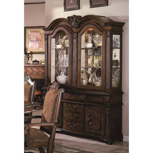 Crown Mark Neo Renaissance Warm Cherry Buffet And Hutch