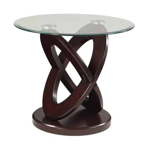 Crown Mark Cyclone Brown Clear End Table