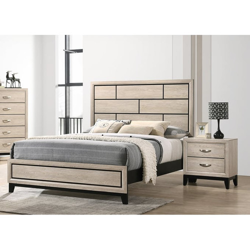 Crown Mark Akerson Drift Wood 2pc Bedroom Set with Queen Bed