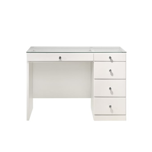 Crown Mark Morgan White Vanity Desk