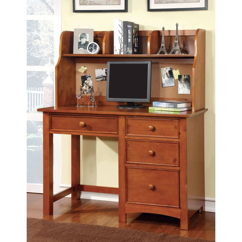 Furniture of America Omnus Oak Desk with Hutch