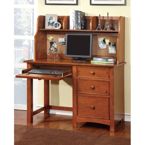 Furniture of America Omnus Oak Desk with Hutch