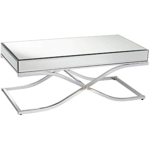 Furniture of America Sundance Chrome 3pc Coffee Table Set