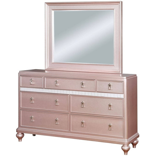 Furniture Of America Ariston Rose Gold Dresser And Mirror