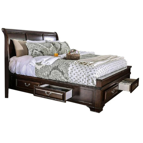 Furniture of America Brandt Brown Cherry 2pc Bedroom Set with Cal King Bed