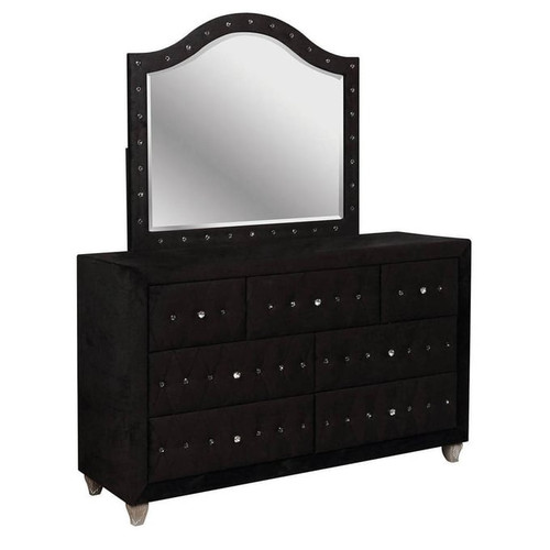 Furniture of America Alzire Black Dresser and Mirror