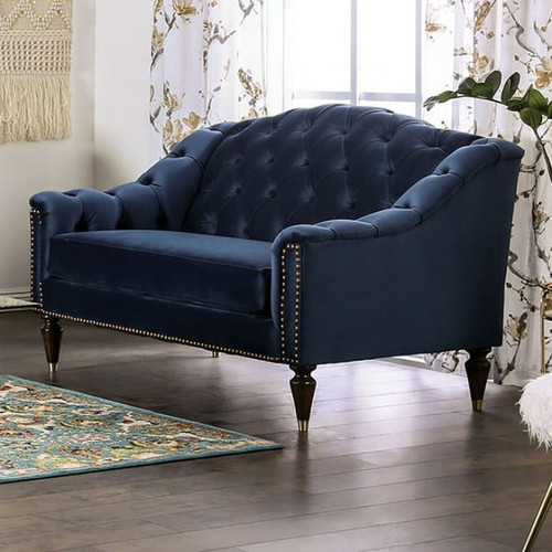 Furniture of America Martinique Blue 2pc Living Room Set