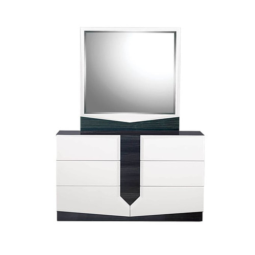 Global Furniture Hudson White Dresser and Mirror