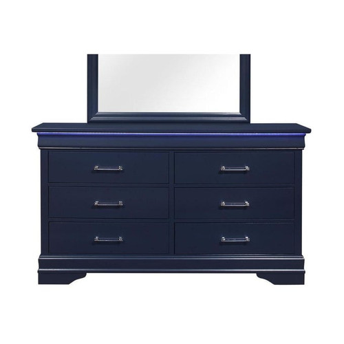 Global Furniture Charlie Blue LED Dresser And Mirror