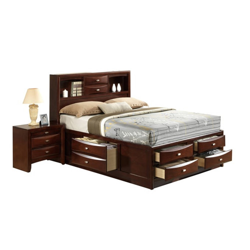 Global Furniture Linda Dark Brown 2pc Bedroom Set with King Platform Bed