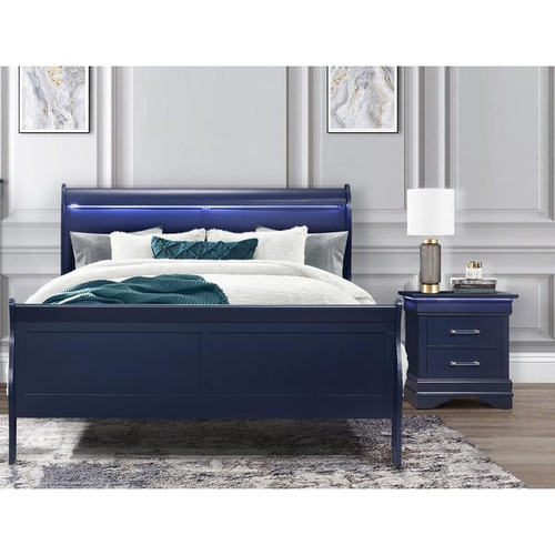 Global Furniture Charlie Blue 2pc Bedroom Set With Queen Bed