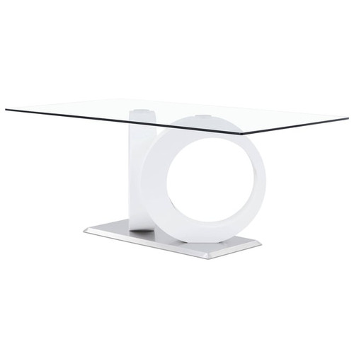 Global Furniture D9002 Silver White Black 5pc Dining Room Set