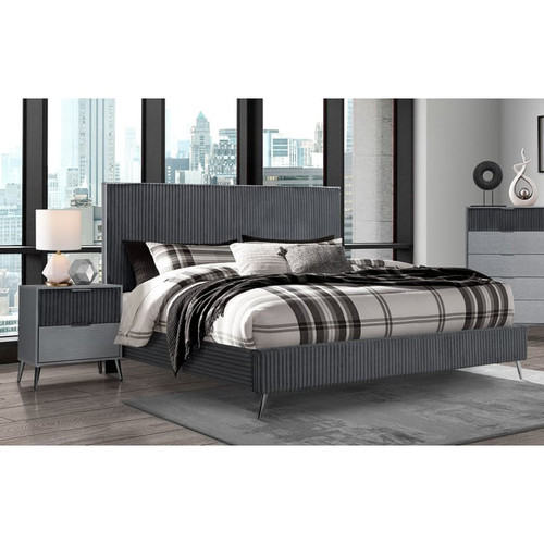 Global Furniture Enzo Dark Grey 2pc Bedroom Set With King Bed