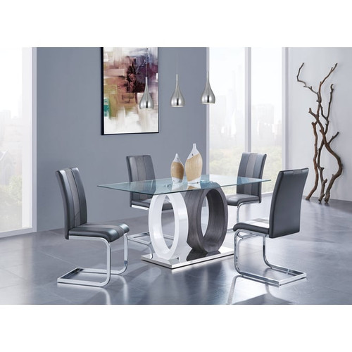 Global Furniture D1628 Dark Grey 5pc Dining Room Set