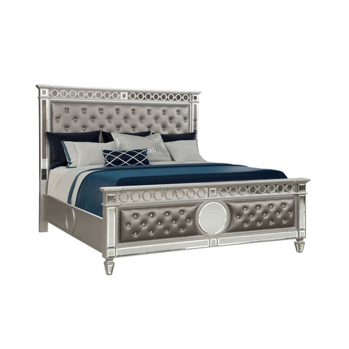 Galaxy Home Symphony Silver 2pc Bedroom Set with King Panel Bed