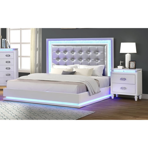 Galaxy Home Passion Milky White 2pc Bedroom Set with Queen Bed