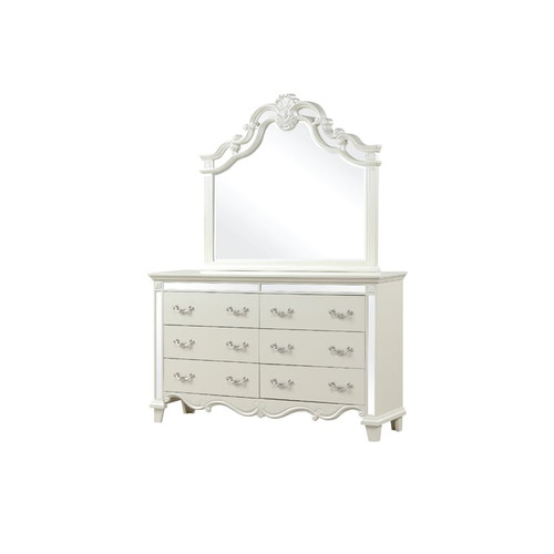 Galaxy Home Milan White Dresser and Mirror