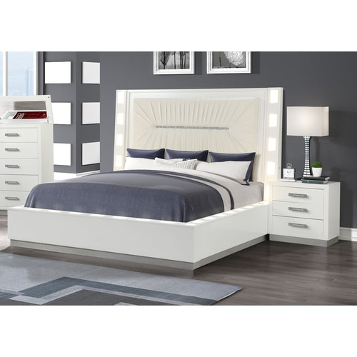 Galaxy Home Coco Milky White 2pc Bedroom Set with Queen Bed