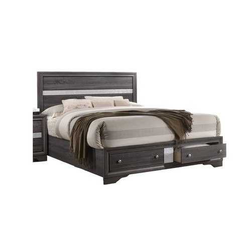 Galaxy Home Matrix Gray 2pc Bedroom Set with King Drawer Bed