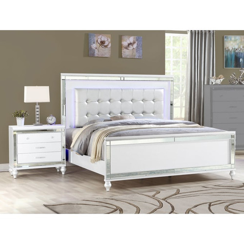 Galaxy Home Sterling White 2pc Bedroom Set with King Bed