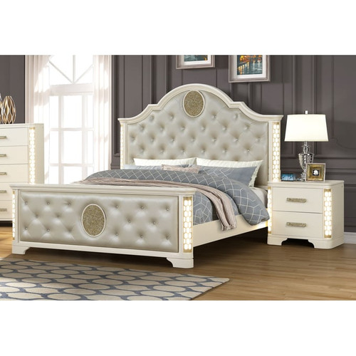 Galaxy Home Jasmine Beige 2pc Bedroom Set with Queen Bed